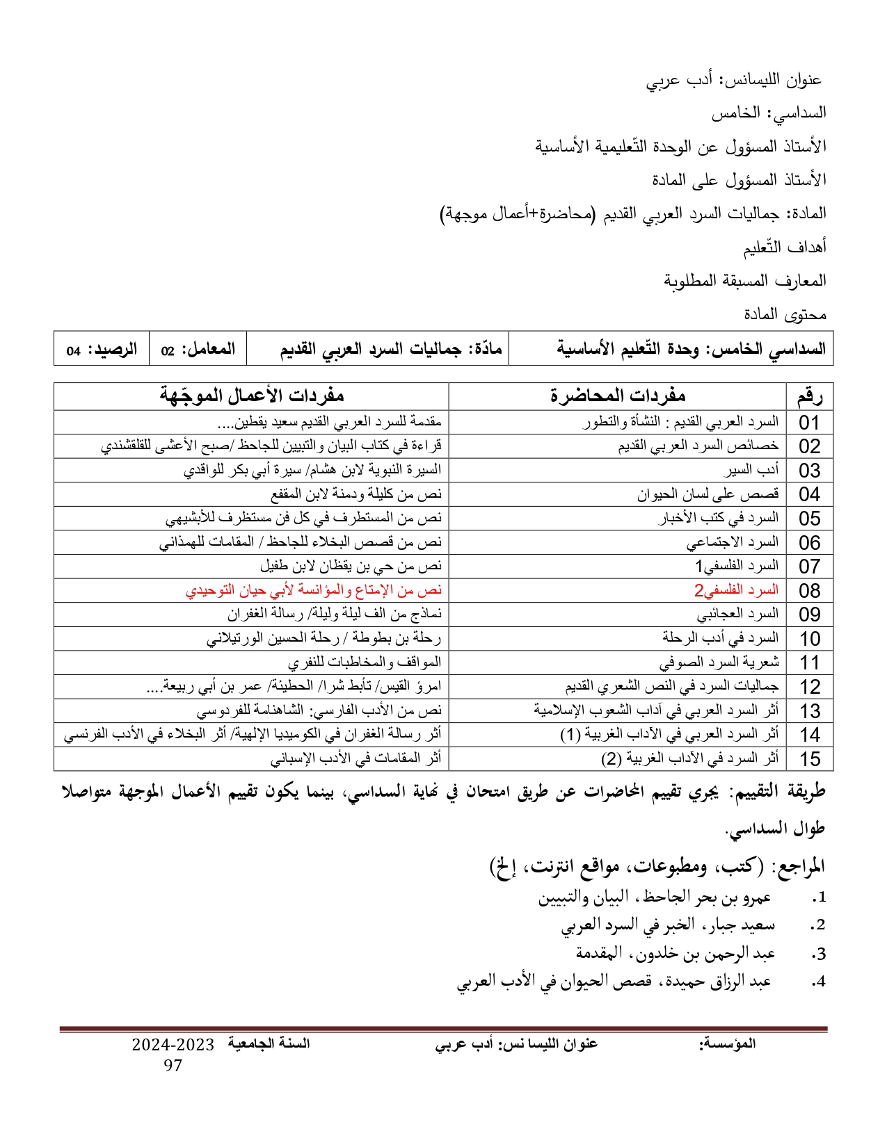 مفردات المادة 